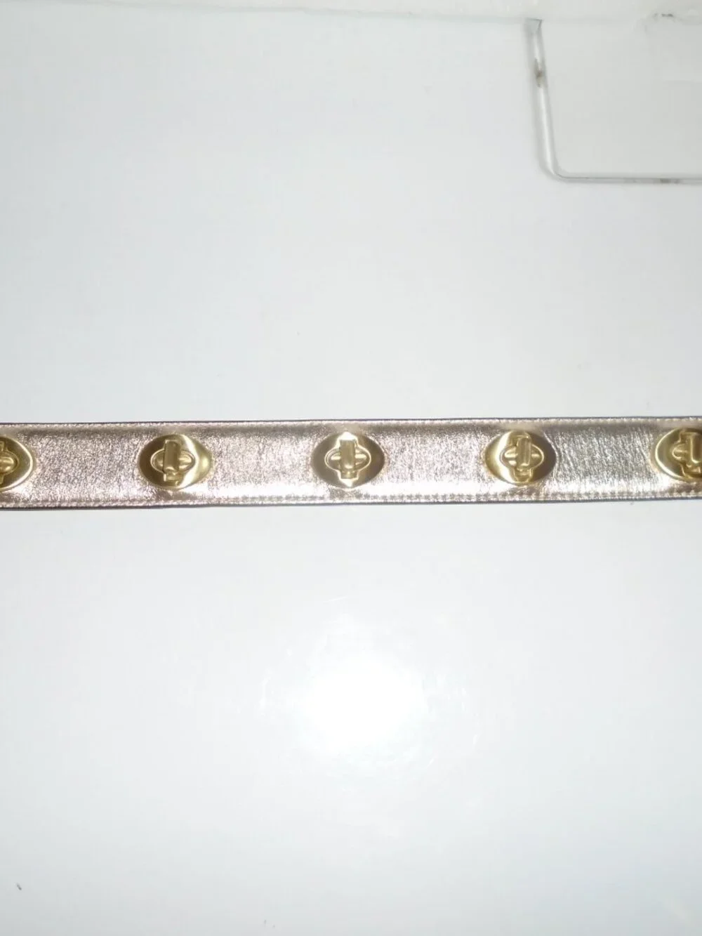 NEW VINTAGE Y2K COACH GOLD LEATHER BRASS TURNLOCK PET DOG COLLAR 60095 SIZE XL
